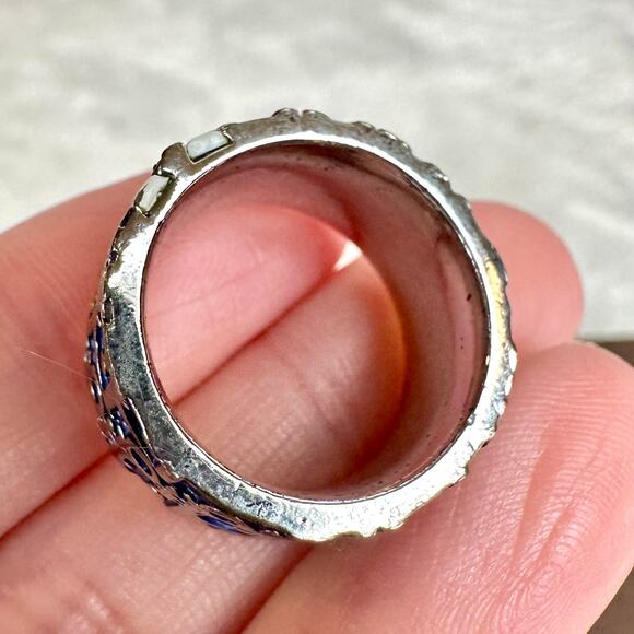 DIOR RING Trotter BLUE and silver size: U.S. 6 1/2 (6.5) Excellent!!! - Picture 4 of 11